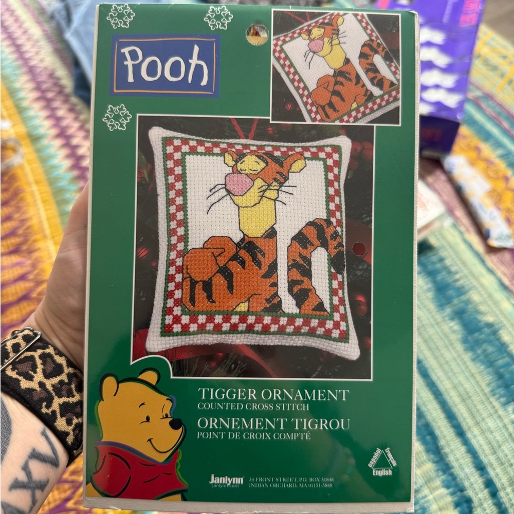 New in package Vintage Disney Tigger Counted Cross Stitch Ornament Kit